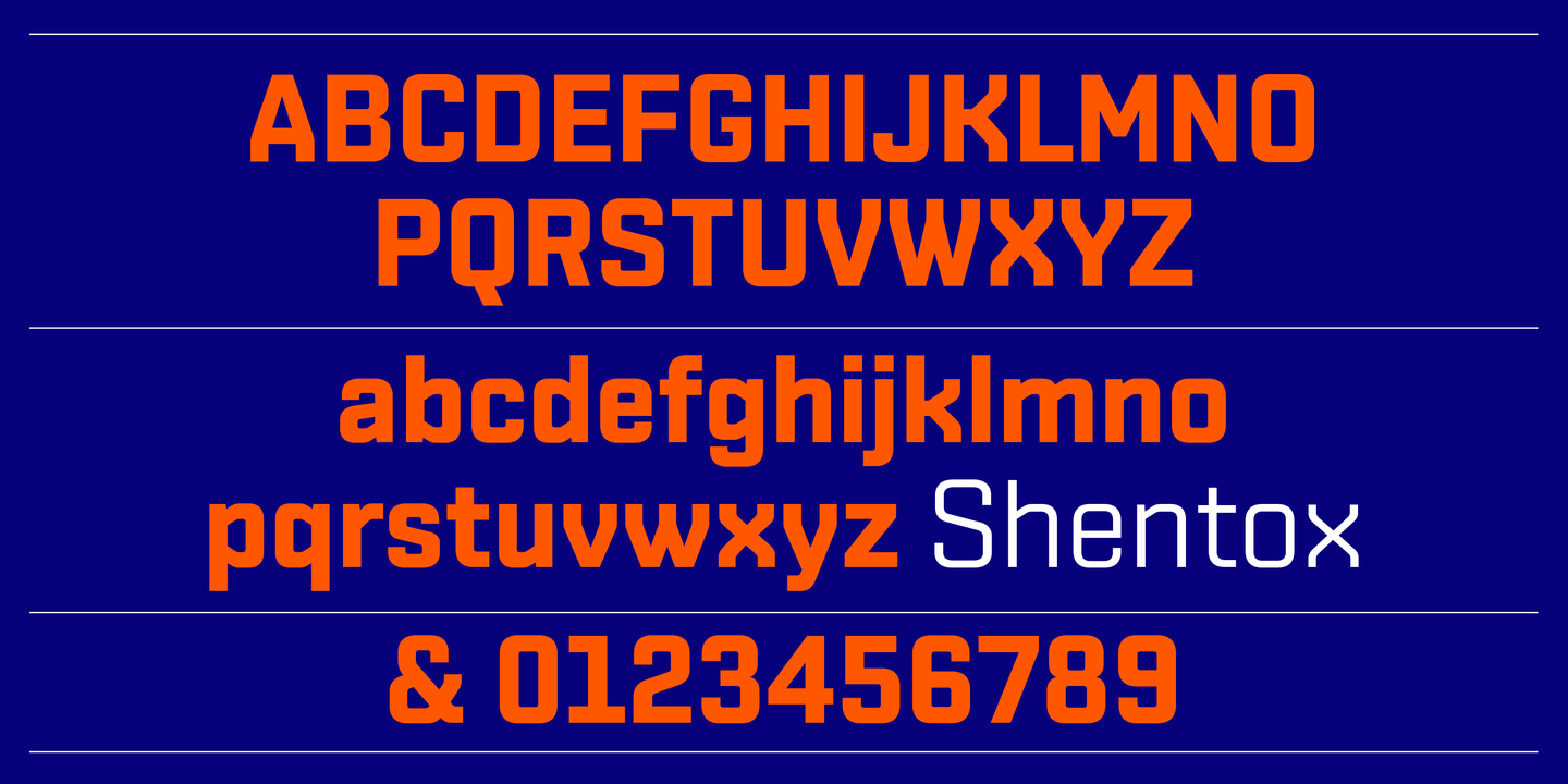 Ejemplo de fuente Shentox SemiBold Italic